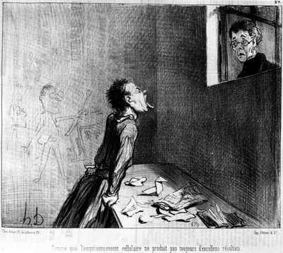 Hvordan isolasjon ikke alltid gir utmerkede resultater, en serie tegneserier om professor og Moutards of Honore Daumier (1808-1879). “Charivari” av Honoré Daumier