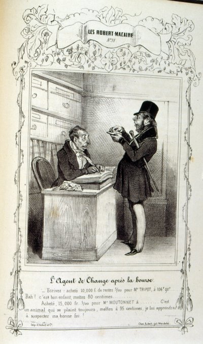 Illustrasjon om ideer og legender Philipon, under tittelen Les Cent og Robert Macaire av Honoré Daumier