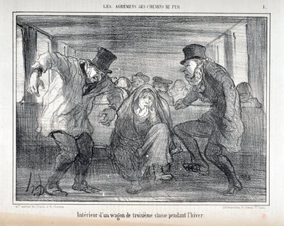 Illustrasjon for serien "Les Agrements des Chemin de fer" av Honoré Daumier