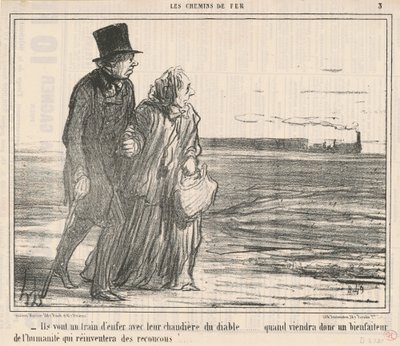 De går i rasende fart... av Honoré Daumier