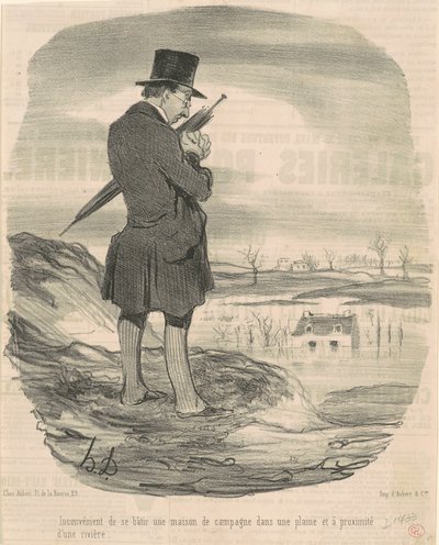 Ulempen med å bygge et landsted ... av Honoré Daumier