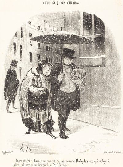 Ulempen med å ha en forelder som heter Babylas... av Honoré Daumier