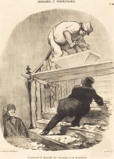 Ulempen med å be om reparasjoner... av Honoré Daumier