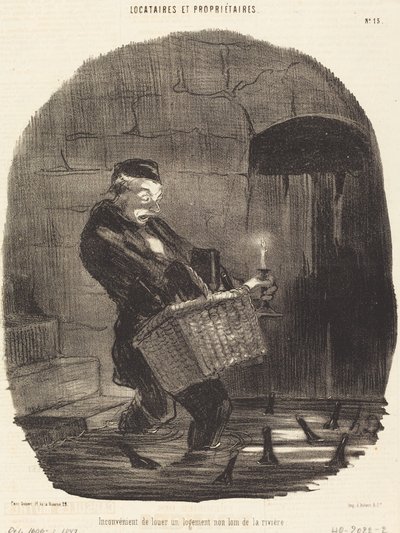 Ulempen med å leie... ikke langt fra en elv av Honoré Daumier