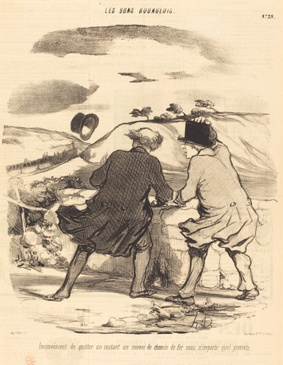 Ulempen med å forlate...en jernbanekonvoi... av Honoré Daumier