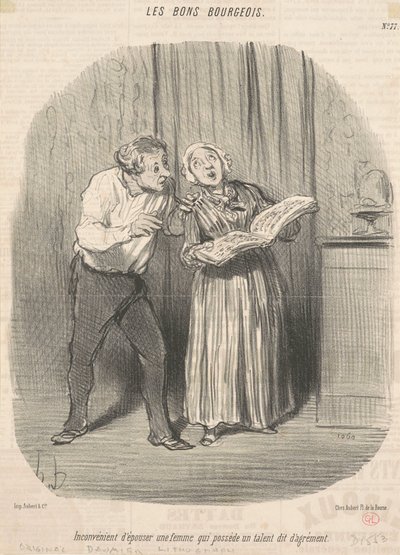 Ulempen med å gifte seg med en kvinne som har talent for nytelse av Honoré Daumier