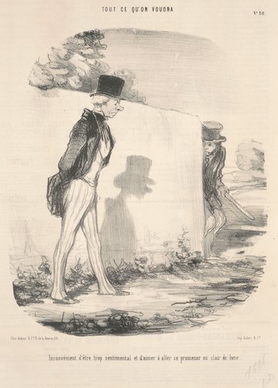 Ulempen med å være for sentimental... av Honoré Daumier