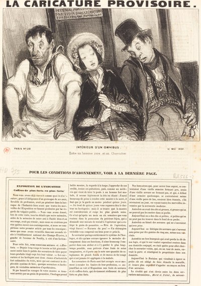 Interiør i en omnibus av Honoré Daumier