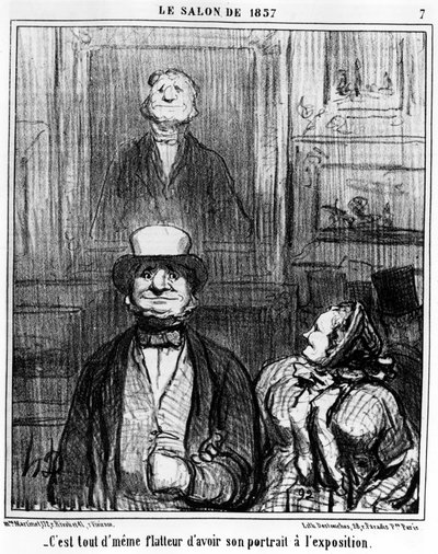 Det er smigrende å ha hans portrett i utstillingen, hentet fra "" Paintings and Salons", en serie karikaturer av Honore Daumier (1808-1879). “Charivari” av Honoré Daumier