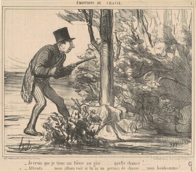 Jeg tror jeg holder en hare... av Honoré Daumier