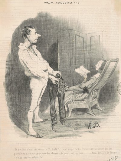 Jeg bryr meg ikke om din fru Sand... av Honoré Daumier