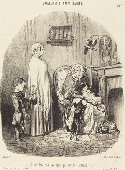 Jeg leier ikke ut til folk som har barn! av Honoré Daumier