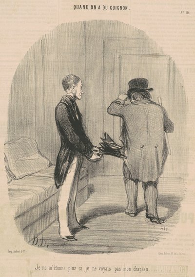 Jeg er ikke lenger overrasket om jeg ikke så hatten min... av Honoré Daumier