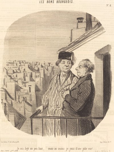 Jeg er plassert litt høyt... men... jeg nyter en fin utsikt! av Honoré Daumier
