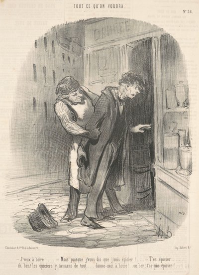 Jeg vil drikke! Men siden jeg forteller deg... av Honoré Daumier