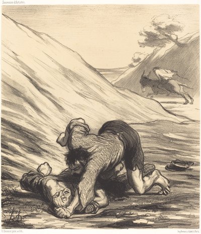 Eselet og de to tyvene av Honoré Daumier