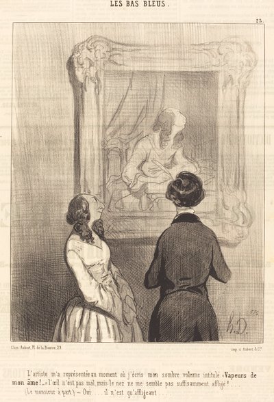 Kunstneren representerte meg mens jeg skriver av Honoré Daumier