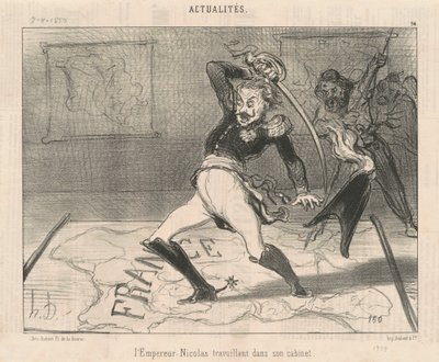 Keiser Nicholas arbeider i studiet sitt av Honoré Daumier