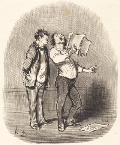 Ulempen med å ha en musikkelskende venn av Honoré Daumier