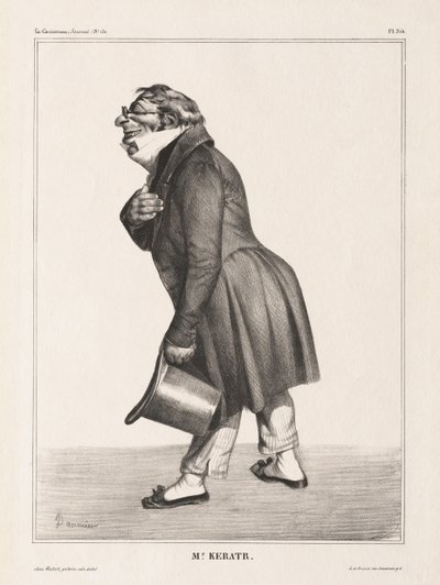 La Caricature, Pl. 314, Comte de. Keratry av Honoré Daumier