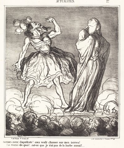 Kvinnen med skjegg av Honoré Daumier