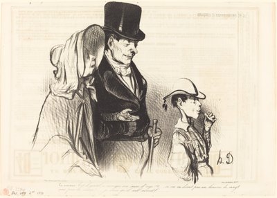 Moren - Er det hyggelig å spise byggsukkeret sitt!... av Honoré Daumier