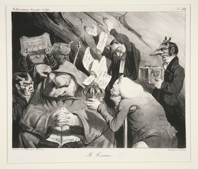 La Tentation. (Fristelse.), pl. 453 fra tidsskriftet La Caricature nr. 217 av Honoré Daumier