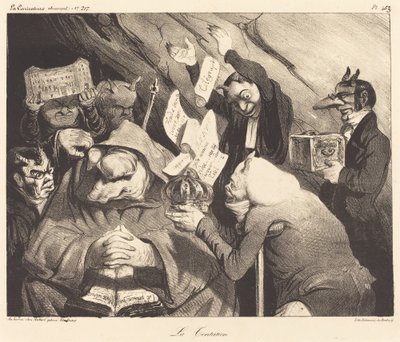 The Temptation, parodi på et maleri av Teniers av Honoré Daumier