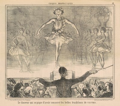 Danseren som er stolt av å ha beholdt... av Honoré Daumier