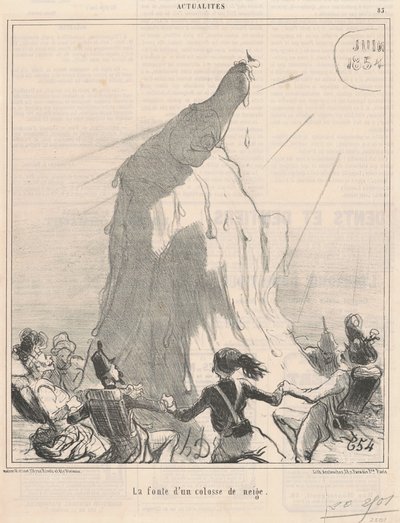 Smeltingen av en snøkoloss av Honoré Daumier