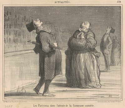 Parisere venter på kometen av Honoré Daumier