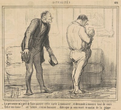 Personen... ber om å komme opp med en gang... av Honoré Daumier