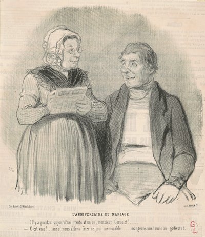bryllupsdag av Honoré Daumier