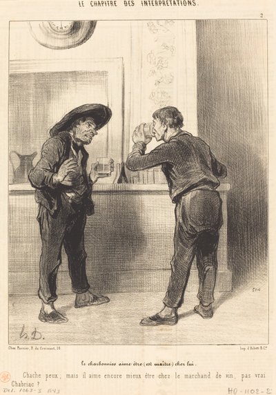 Charbonnieren liker å være (er mester)... av Honoré Daumier