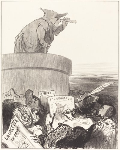 Den konstitusjonelle vurderer den politiske horisonten av Honoré Daumier
