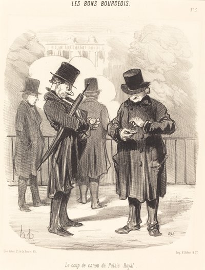 Kanonskuddet til Palais-Royal av Honoré Daumier
