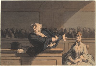 Forsvareren (advokaten for forsvaret) av Honoré Daumier