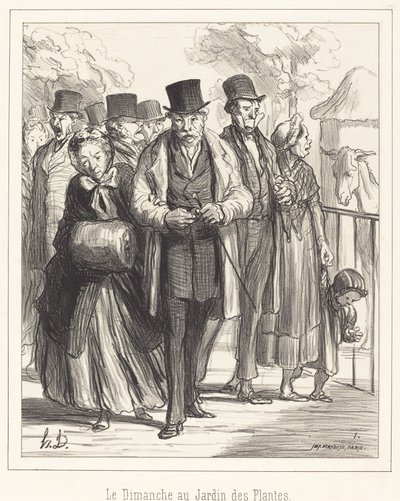 Søndag på Jardin des Plantes av Honoré Daumier