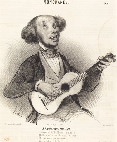 Gitaristen-amatøren av Honoré Daumier