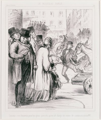 Le Nouveau Paris- Hvor glad det er for folk som har det travelt at kommunikasjonskanalene har blitt utvidet av Honoré Daumier