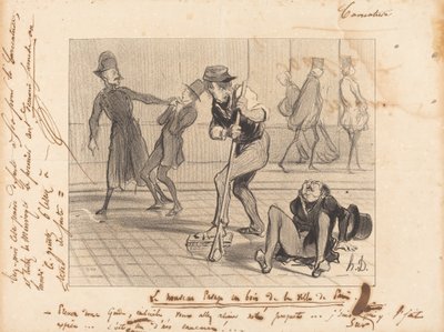 Den nye trebelegg... i Paris av Honoré Daumier