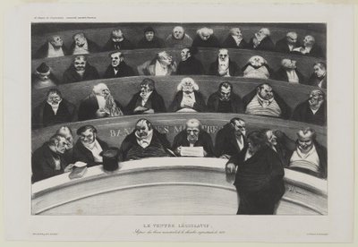 The Legislative Belly: Utsikt over ministerbenkene i Chamber of Prostitution of 1834, eller The Legislative Belly: Utsikt over ministerbenkene i Chamber of Prostitution of 1834 av Honoré Daumier