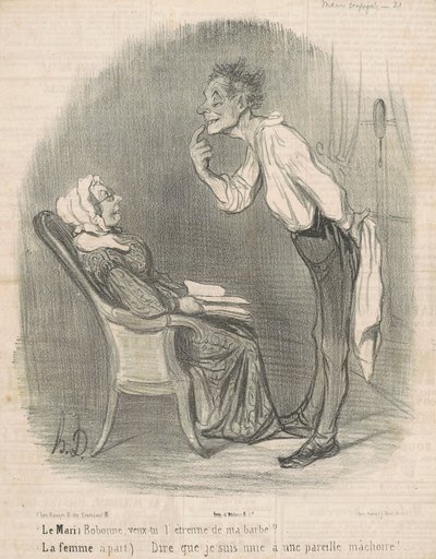 Mannen. Bobonne, vil du ha skjegget mitt? av Honoré Daumier