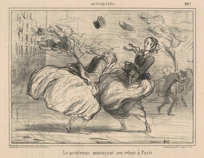 Våren kunngjør at han kommer tilbake til Paris av Honoré Daumier