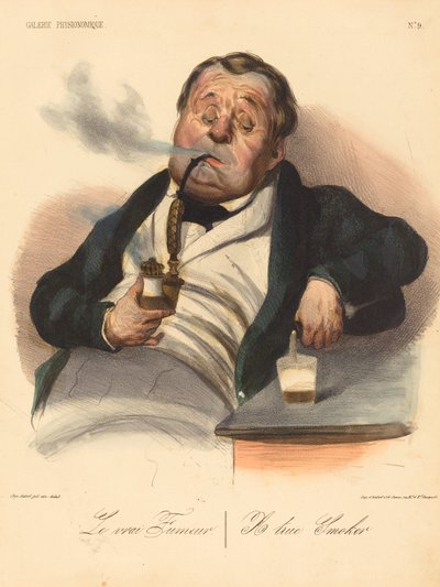 Den ekte røykeren av Honoré Daumier