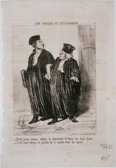 Advokater og saksøker- Endelig! Vi har separasjon når det gjelder eiendom av Honoré Daumier