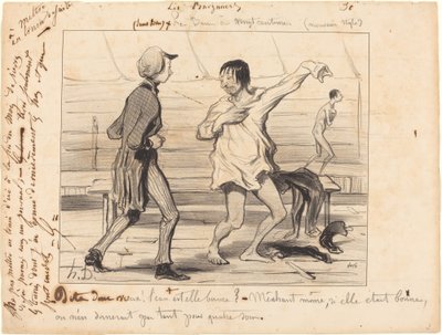 Les Bains på tjue centimes, ny stil av Honoré Daumier