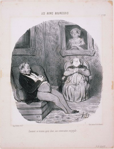Les Bons Bourgeois- Hvordan ender ... En ekteskapelig samtale av Honoré Daumier