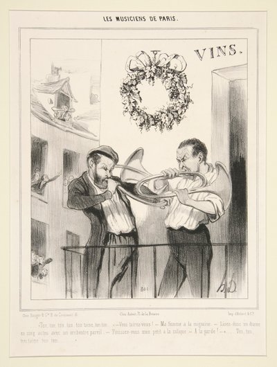 Musikerne i Paris: Tone, tone, tone av Honoré Daumier