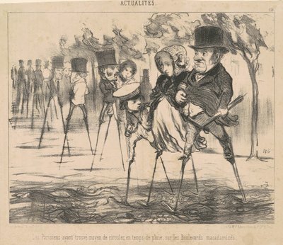 Parisere som har funnet en måte å komme seg rundt på... av Honoré Daumier